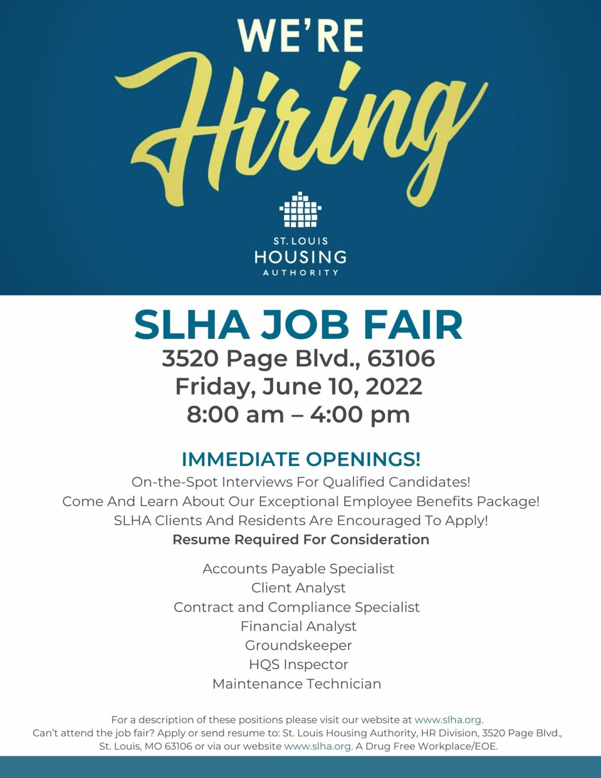 SLHA JOB FAIR St. Louis Housing Authority